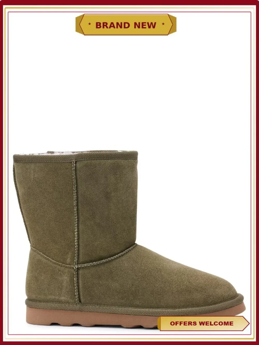 Suede Boots with Faux Fur Lining, Comfortable Casual Ankle Boots